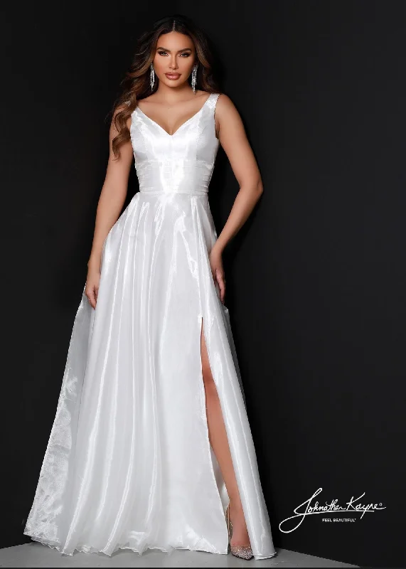 Buy Now Johnathan Kayne 2538 Size 0, 14 A Line Wedding Dress Slit V Neck Destination Bridal Gown