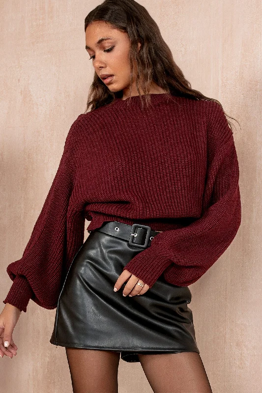 Closeout Mandy Burgundy Knit Jumper