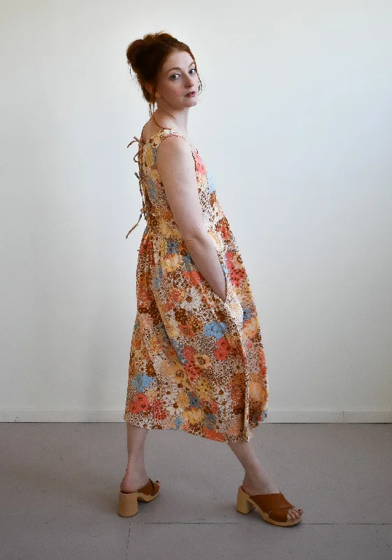 Midnight Sale Gwendolyn Dress in 70s Saffron Floral