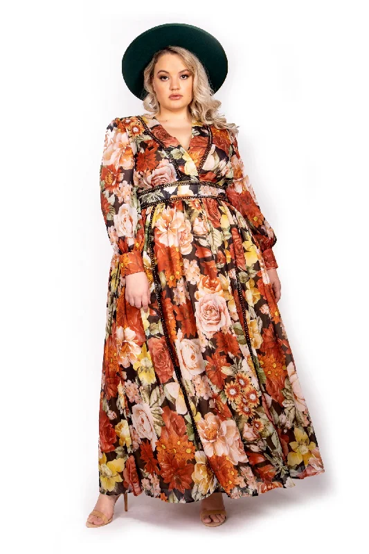 Exclusive Deal The Autumn Queen - Chiffon Maxi dress