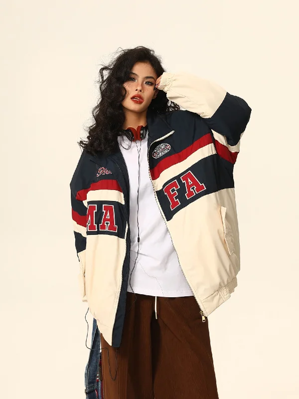 Major Savings Vintage-Style Color Block Athletic Jacket