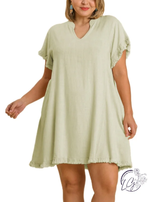 Mega Sale Curvy Out On The Town Ruffle Sleeve Dress