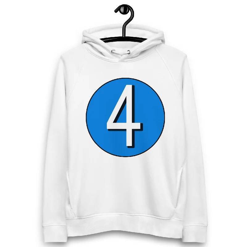 Price Rollback Unisex pullover hoodie: White on Blue 4