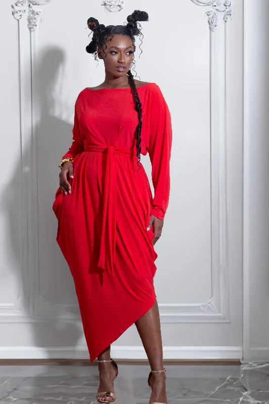Price Rollback Angled Slouch Maxi Dress