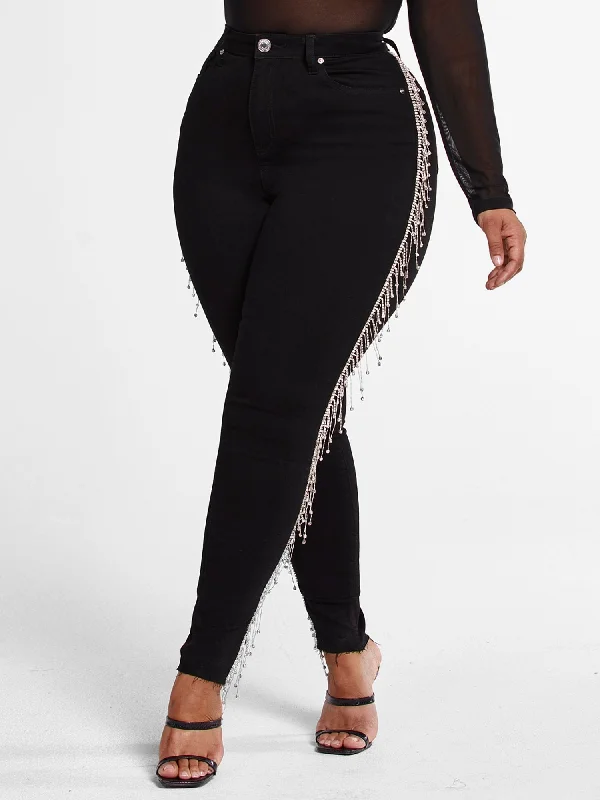 Special Buy High Rise Rhinestone Fringe Jeans