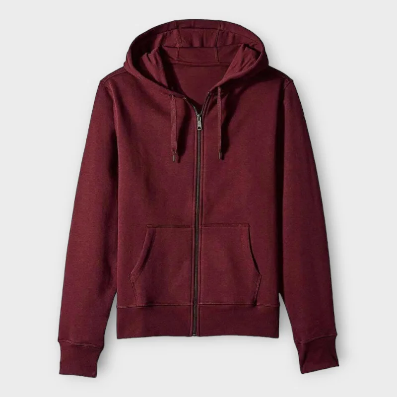 Bonus Savings Winter Basic Maroon Zipper Hoodie