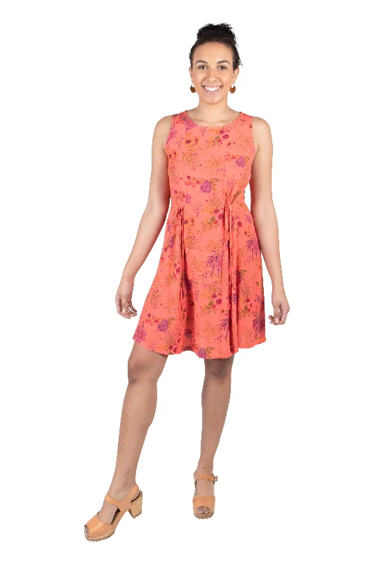 Online Exclusive Tia Dress in Coral Floral