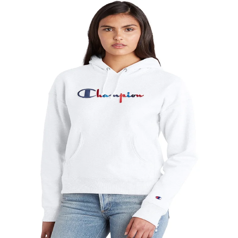 Champion Reverse Weave Fleece Women's Pullover Hoodie White