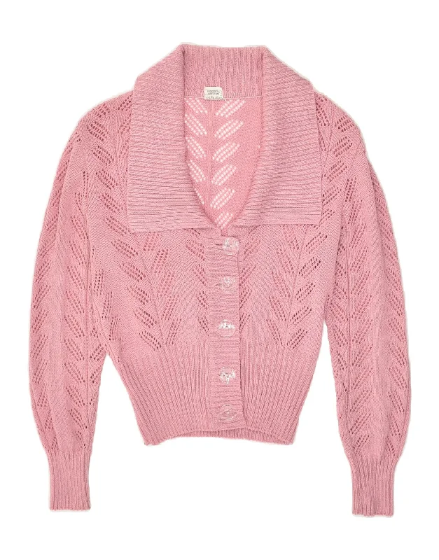 Huge Discounts CAPRICE Womens Cardigan Sweater UK 12 Medium Pink Polyacrylic