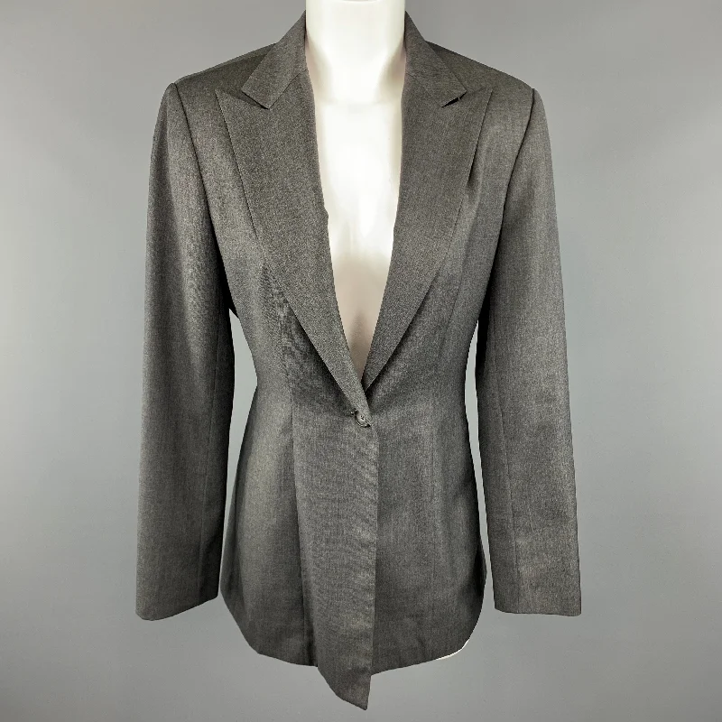 RICHARD TYLER Size 8 Grey Jacket / Blazer