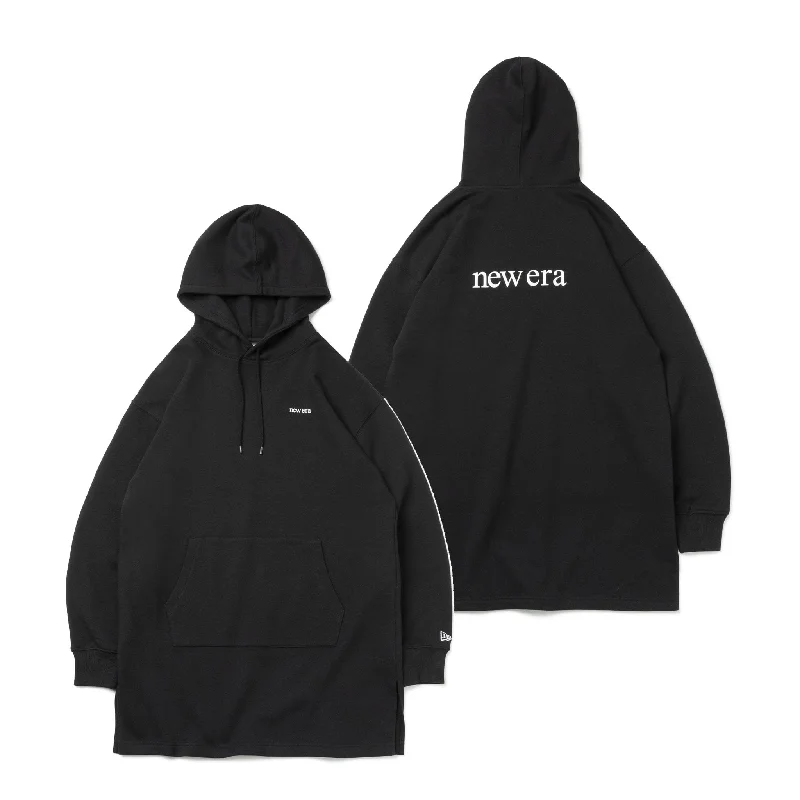 Today Only WOMEN'S 裏毛 スウェット プルオーバーフーディー ワンピース Roman Logo ブラック