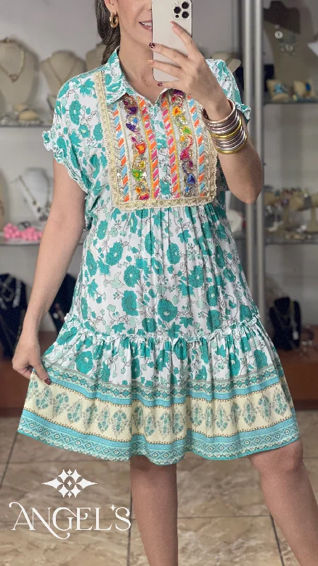 Closeout Flowers and Sequins OS Dress