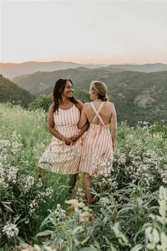 One-DAY Sale Juniper Dress in Pink Stripe