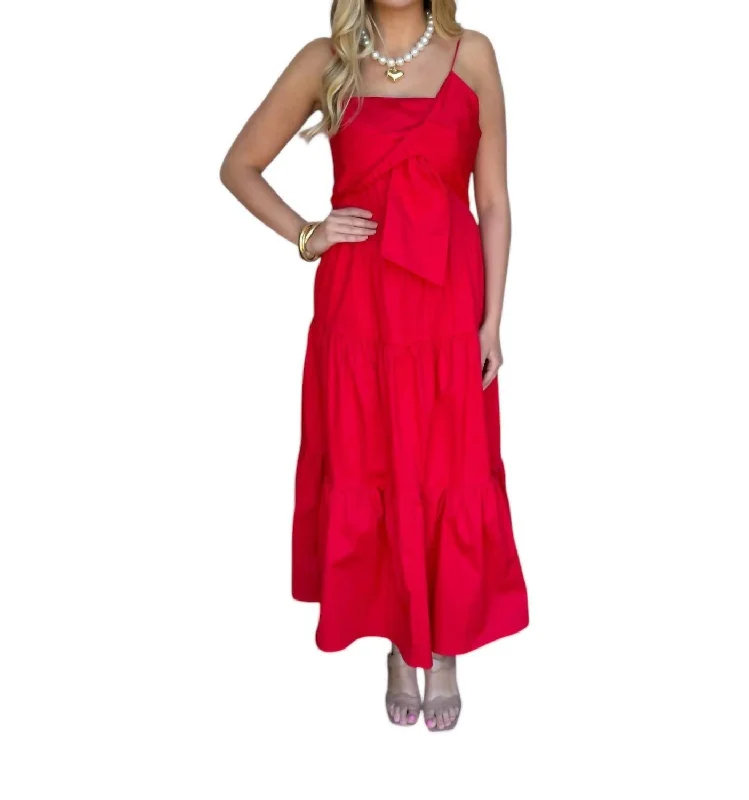 Helene Tiered Bow Cami Maxi Dress