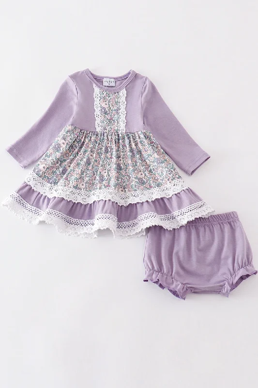 Price Blitz Purple floral print baby set
