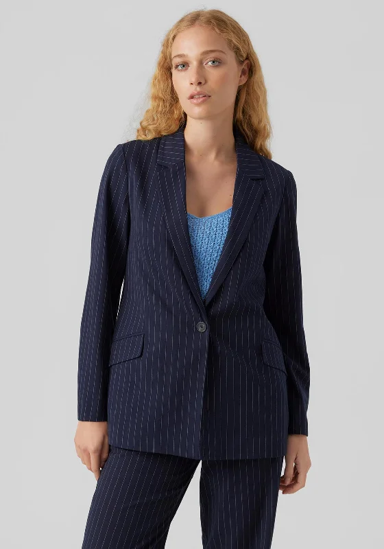 Instant Savings Vero Moda Pinstripe Blazer, Navy Blazer