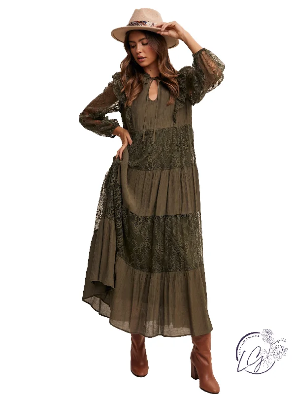 Huge Savings Out Of The Woods Maxi Dress