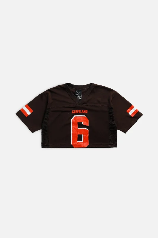 Special Discount Rework Crop Cleveland Browns NFL Jersey - S