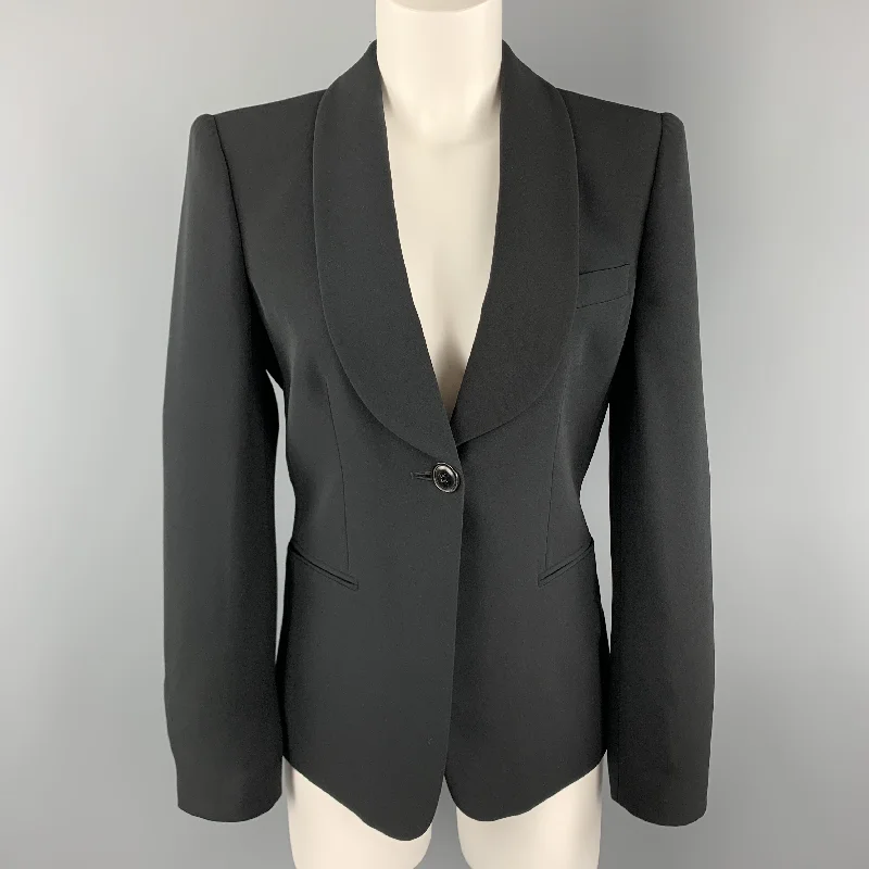 Inventory Reduction GIORGIO ARMANI Size M Black Shawl Collar Blazer