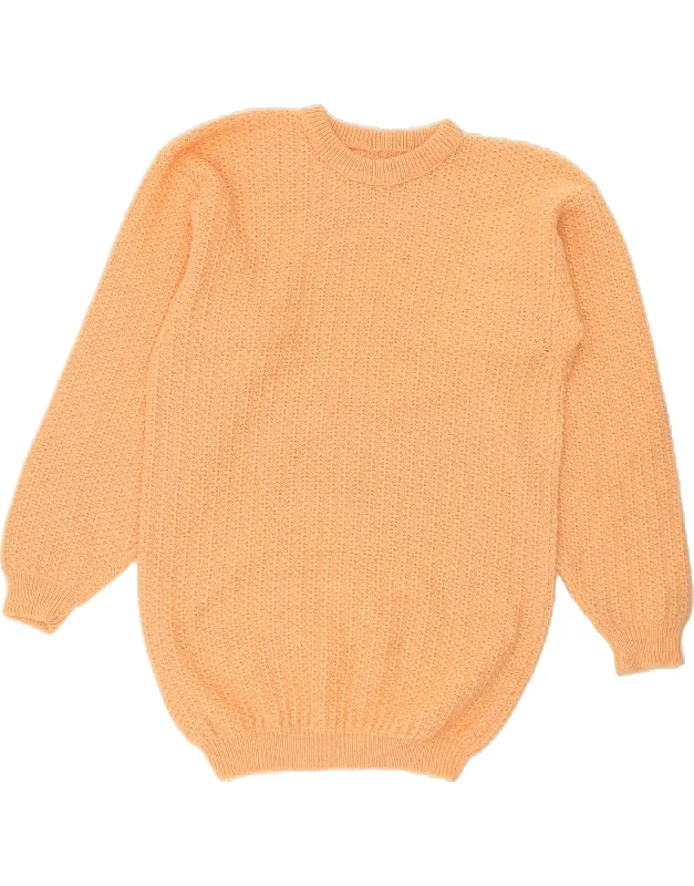 Super Sale VINTAGE Womens Crew Neck Jumper Sweater UK 14 Large Orange