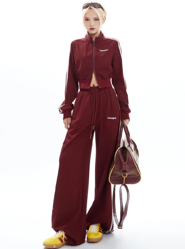 Quick Sale Stripe Embroidered Sports Set