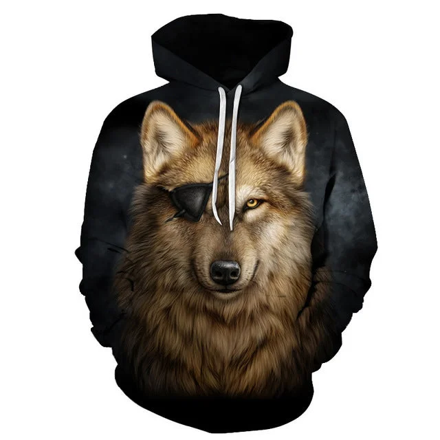 Fantastic Deals Wolf Eye Patch Hoodie