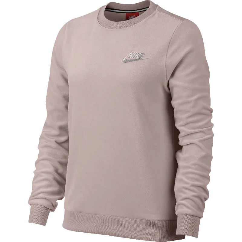 Nike Sportswear Velour Crew Neck Women's Sweatshirt Particle Rose/Silver