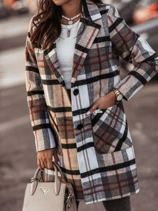 Stylish Winter Plaid Coat