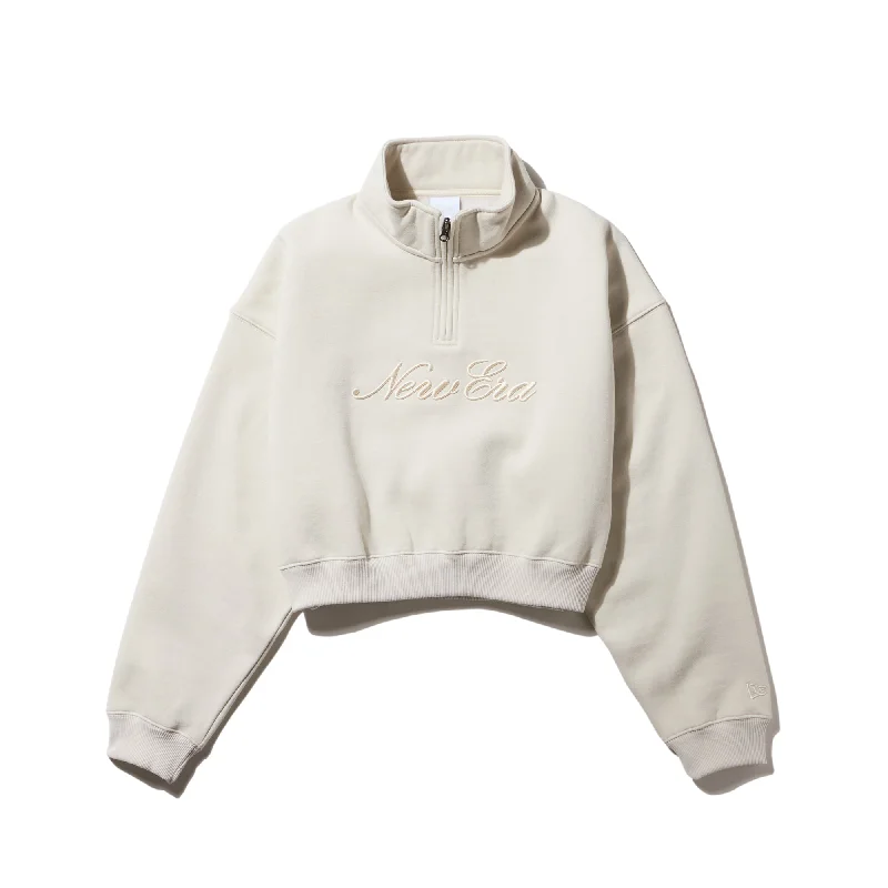 Special Discount Women's ハーフジップ クロップド スウェット ストーン