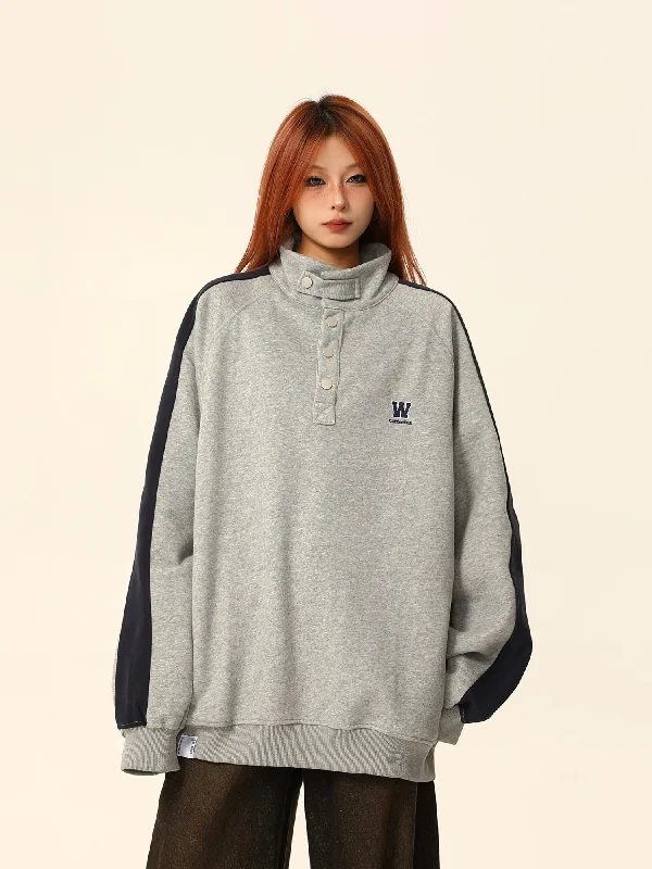 Deal of the Day W California High-Neck Button Sweatshirt Coat