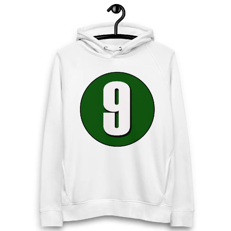 Unisex pullover hoodie: White on Hunter Green 9