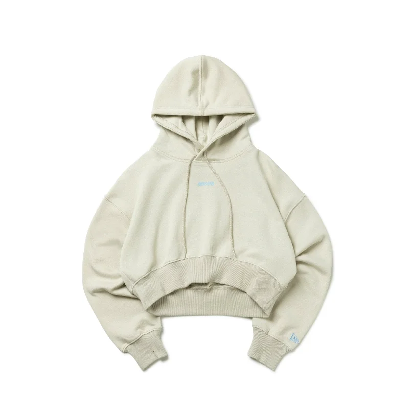 Exclusive Savings WOMEN'S 裏毛 スウェット クロップド丈 プルオーバーフーディー Racer Logo ストーン