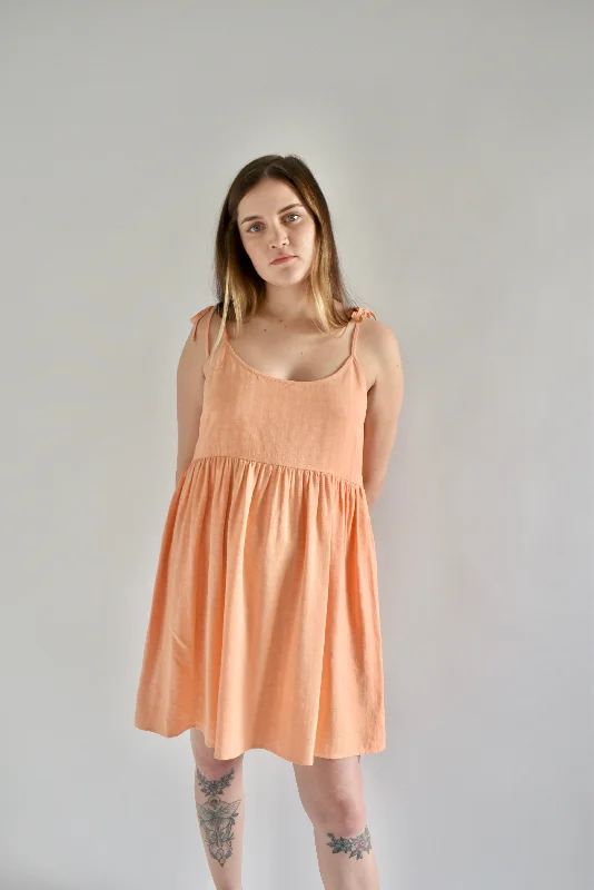 Savings Bonanza Edith Mini Dress in Peach Cupro *ONLY FOUR LEFT!!!*