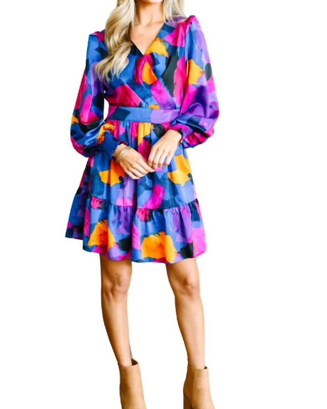 Daily Deals Long Sleeve Mini Dress In Purple | Purple