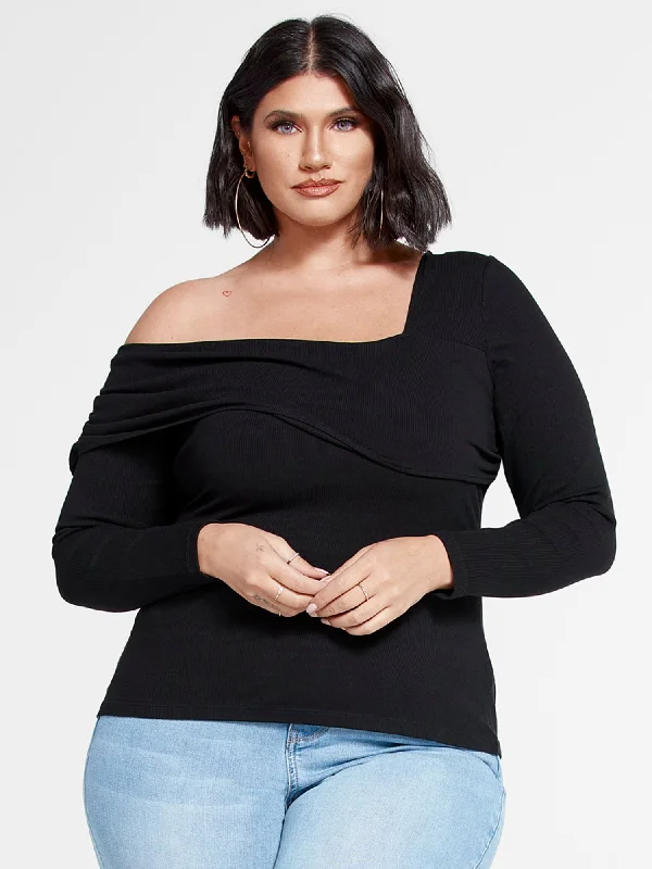 Online Only Jenisse One Shoulder Knit Top