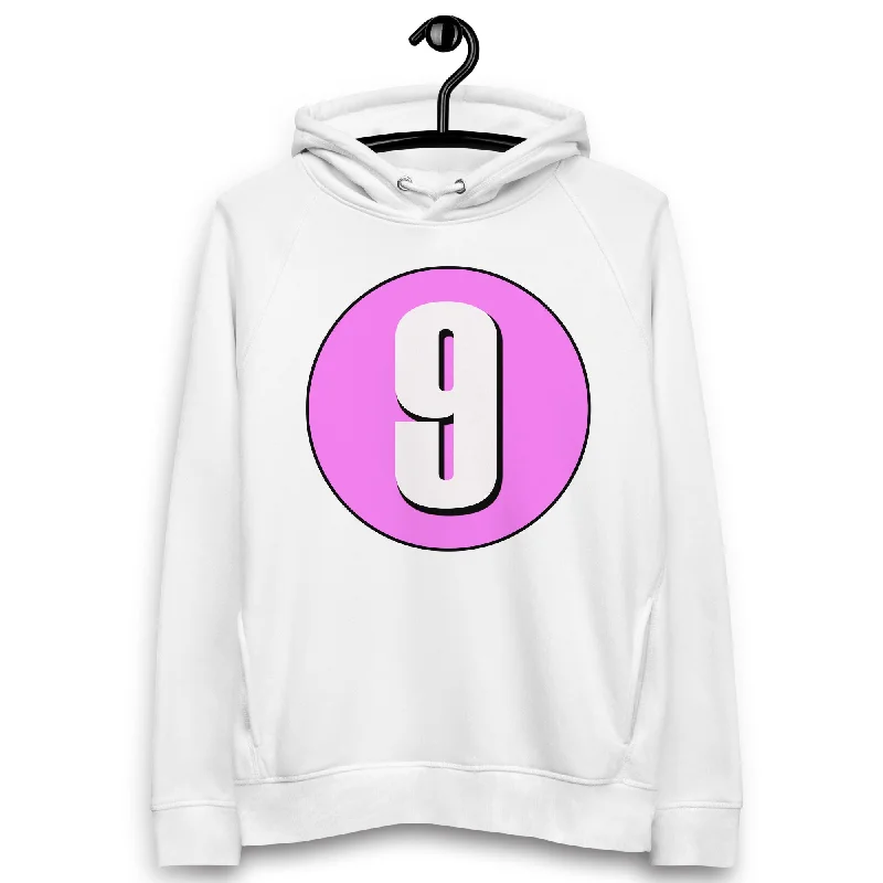 Unisex pullover hoodie: White on Pink 9