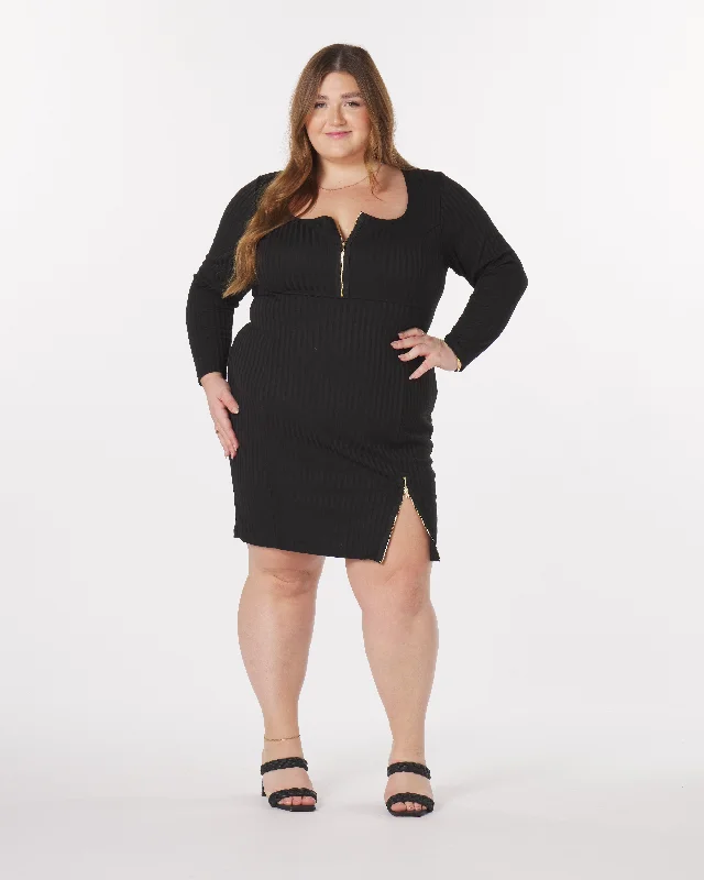Mega Sale “Liz” Knit Mini Dress in Black