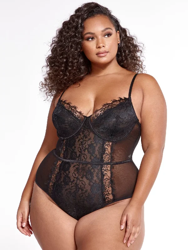 Mega Sale Tisha Lace and Mesh Bodysuit