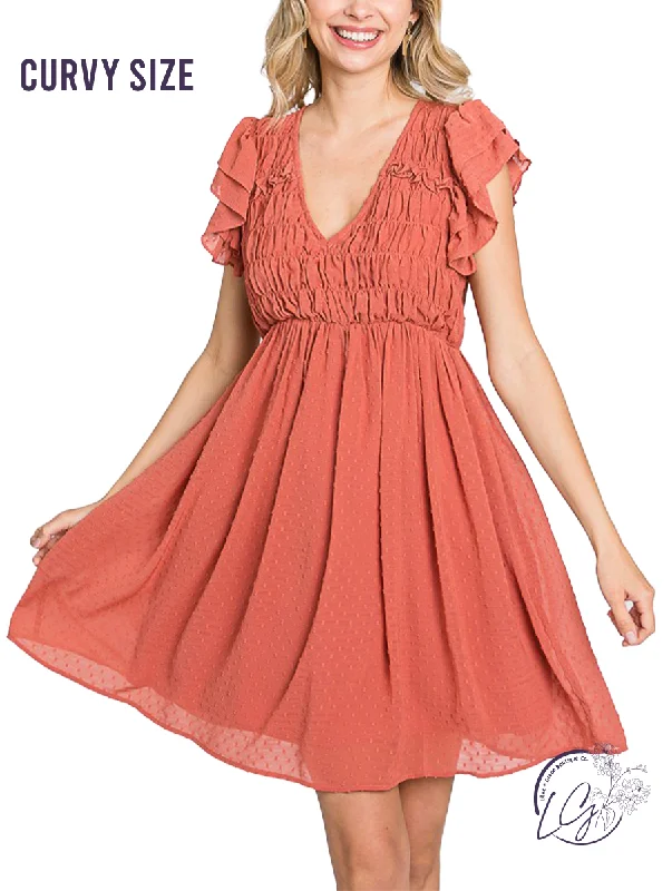 YEAR-End Sale Curvy With Love Smocked Mini Dress
