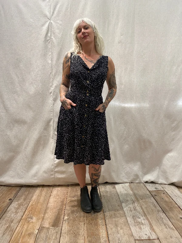 Bargain Prices Sheet Dress in Black Dot