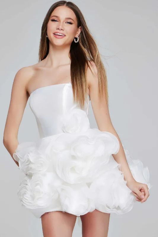 Price Blitz Jovani 40334 Rosette Homecoming Dress Strapless Cocktail Dress