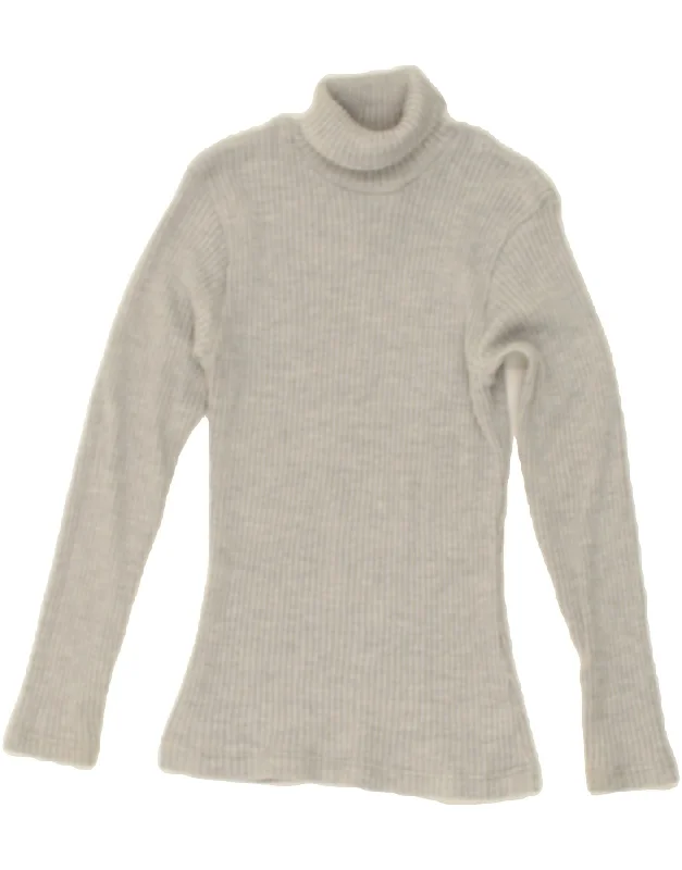 Unbeatable Prices VINTAGE Womens Roll Neck Jumper Sweater UK 4 XS Grey