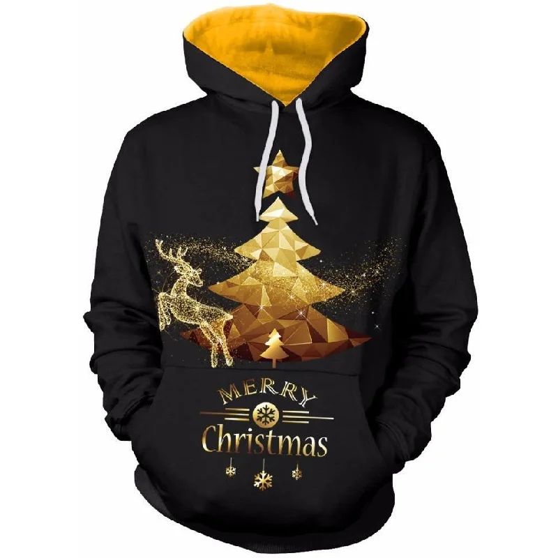 Hurry In Gold Christmas Tree Hoodie