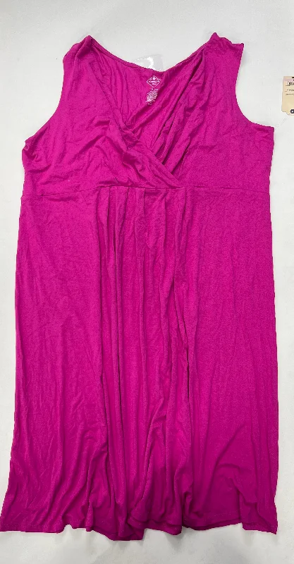Savings Event Fuschia Dress Casual Midi St Johns Bay NWT Size 1x