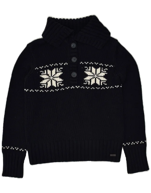 Today’s Special S.OLIVER Womens Polo Neck Jumper Sweater UK 14 Medium Navy Blue Fair Isle Today’s Special S.OLIVER Womens Polo Neck Jumper Sweater UK 14 Medium Navy Blue Fair Isle
