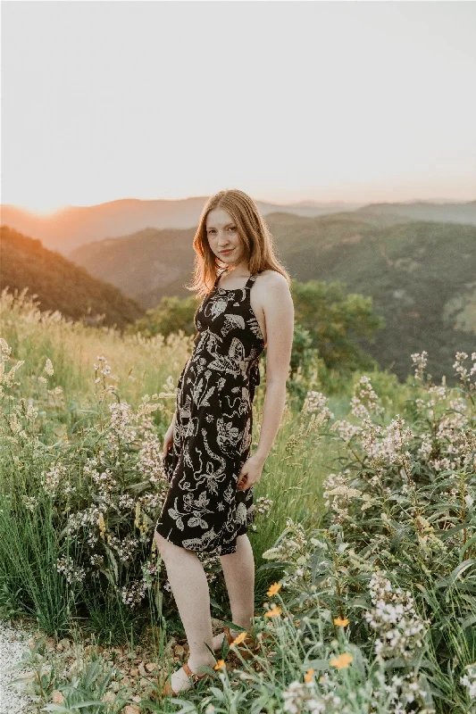 Value Deals Juniper Dress in Black Woodland Wonder
