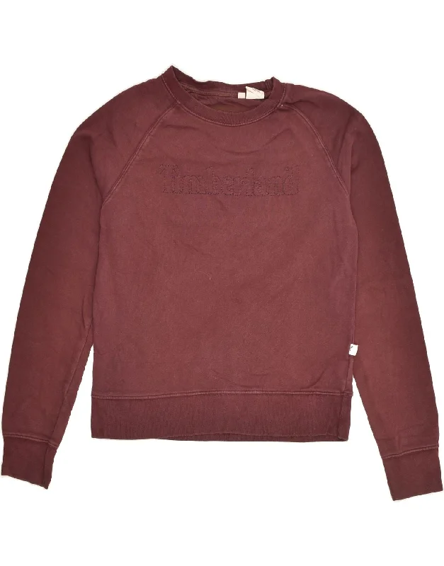 Special Savings TIMBERLAND Womens Graphic Sweatshirt Jumper UK 14 Large Burgundy Cotton