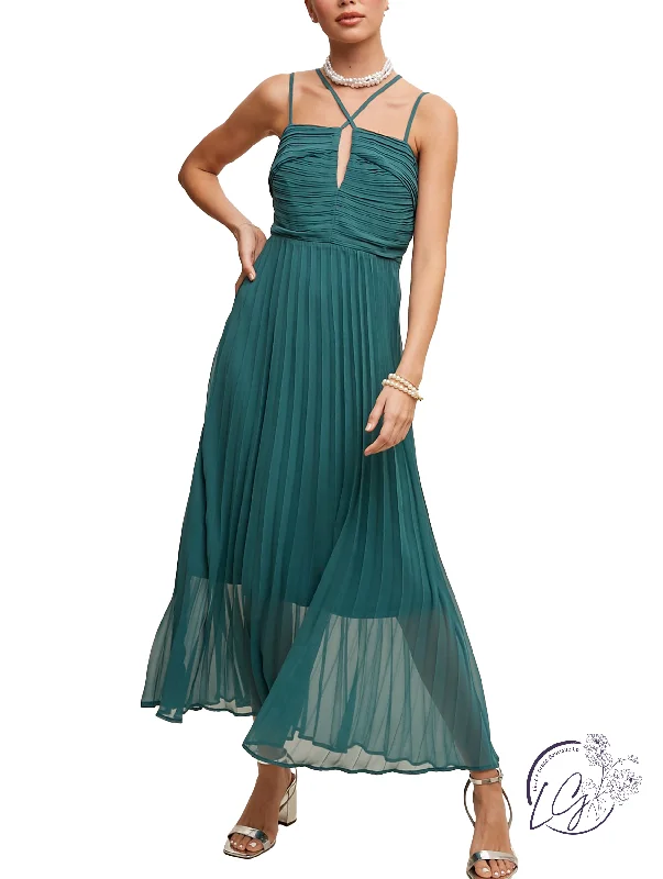Crazy Savings Sleek Sophistication Pleated Maxi Dress