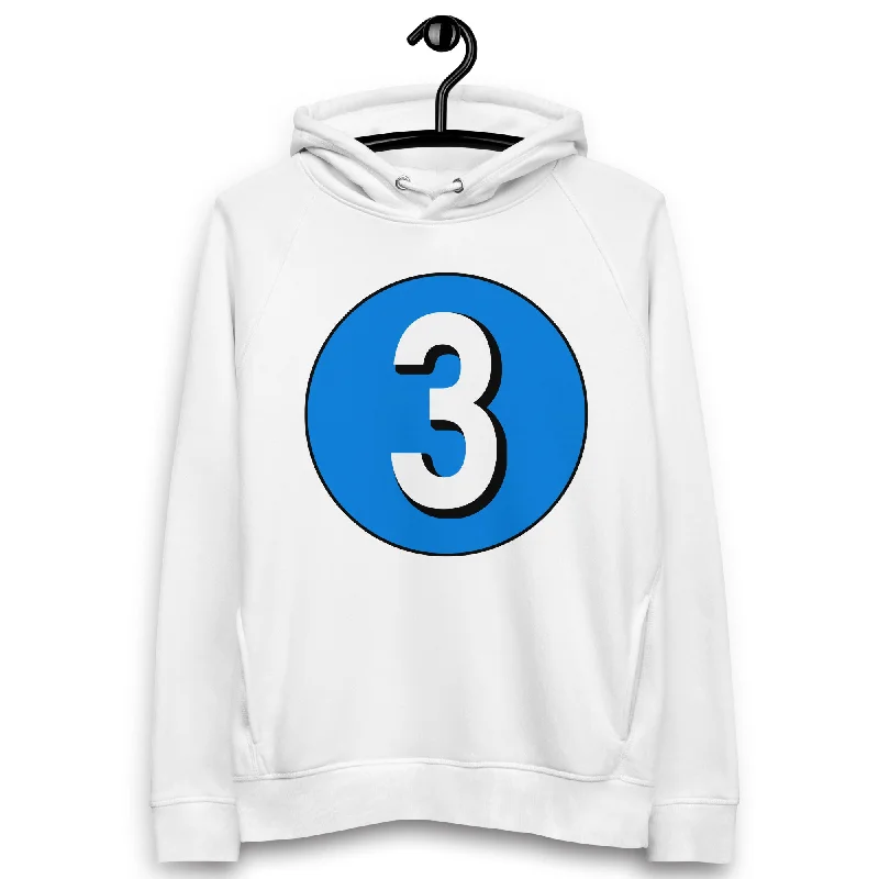 Limited Stock Unisex pullover hoodie: White on Blue 3