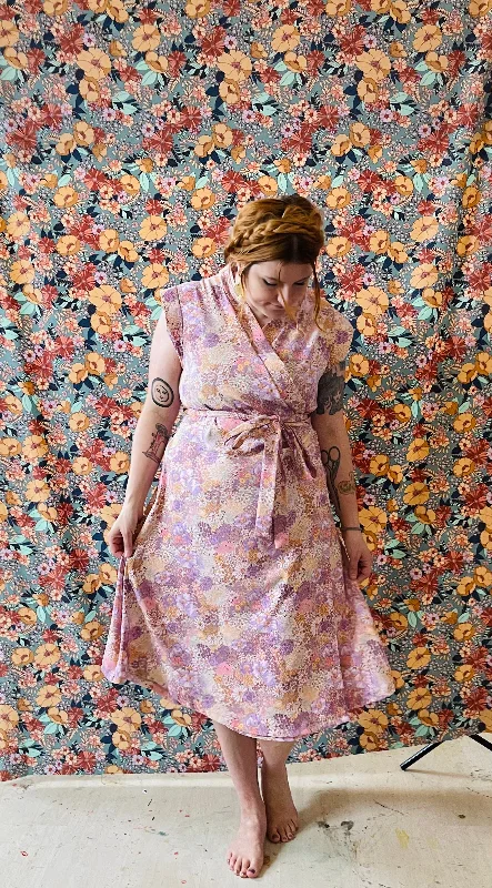 Final Markdown Francis Dress in Lavender Garden Twill